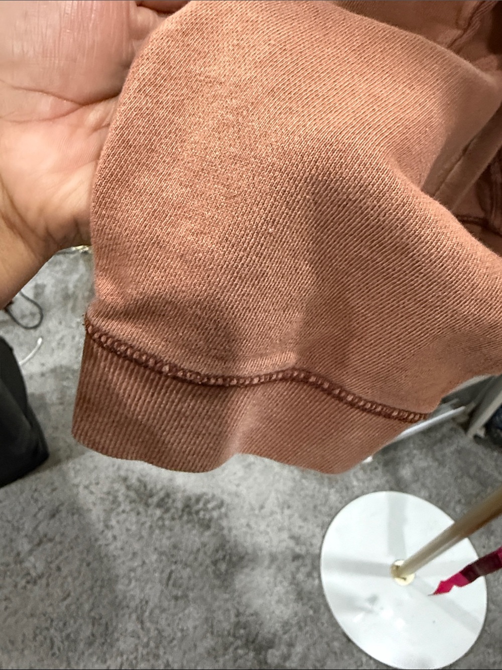 BDG (FLAW) oversized Rust Brown Polo-Style Crewneck Sweatshirt pocket large - Picture 8 of 8